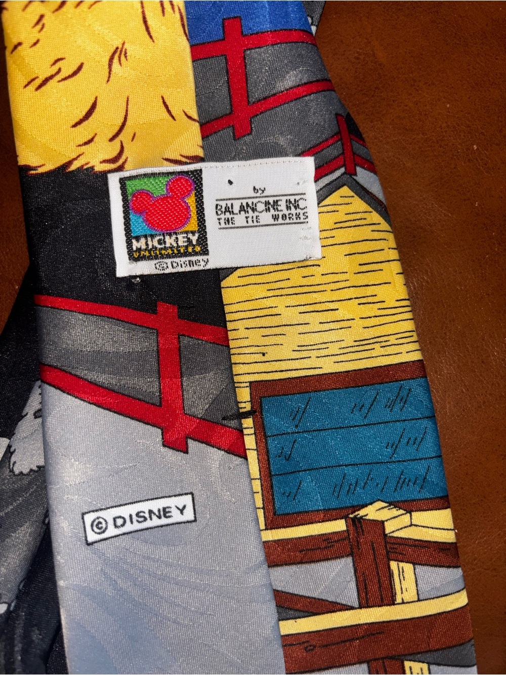 Vintage Disney Mickey Mouse Cowboy Novelty Tie Balancine Tie Works - Picture 3 of 3